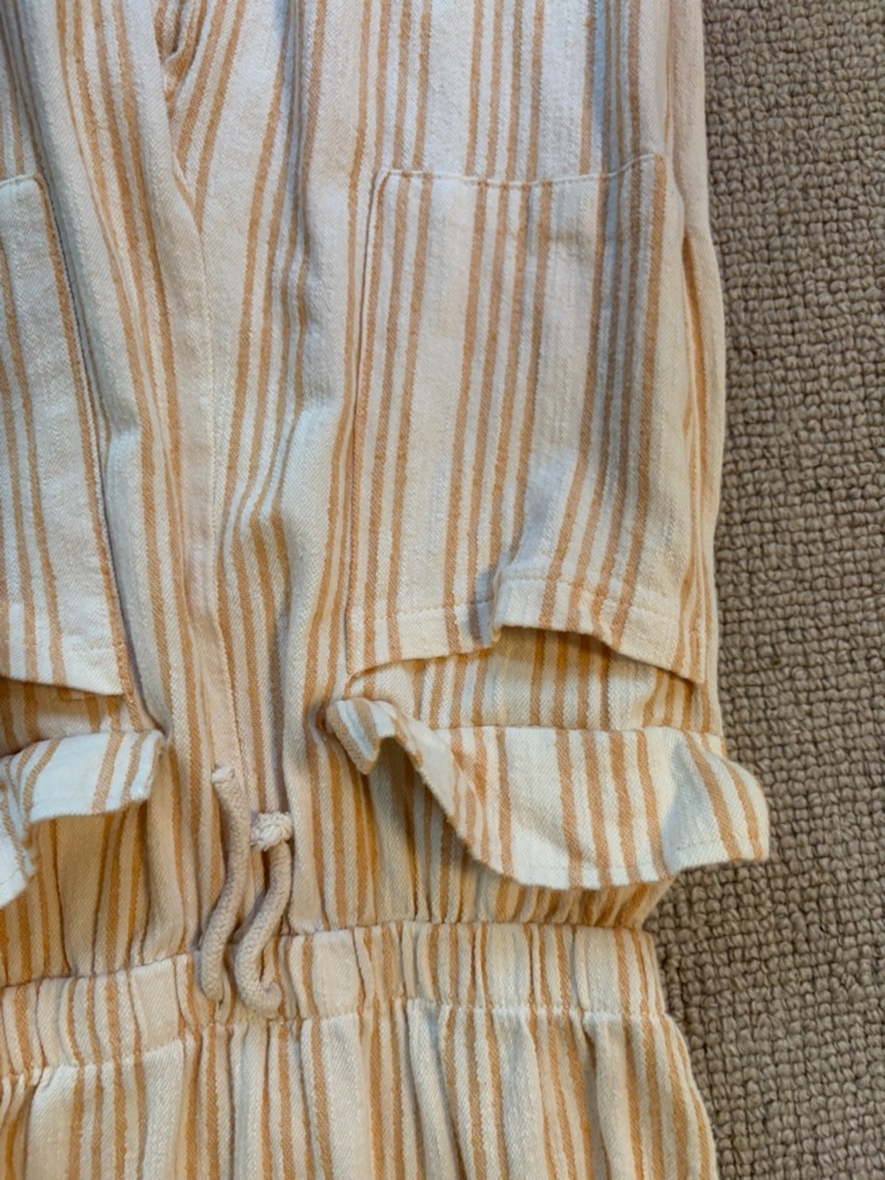 Zara Girls Cream & Orange Striped Sleeveless Jumpsuit (Size 11-12) - Picture 3 of 5